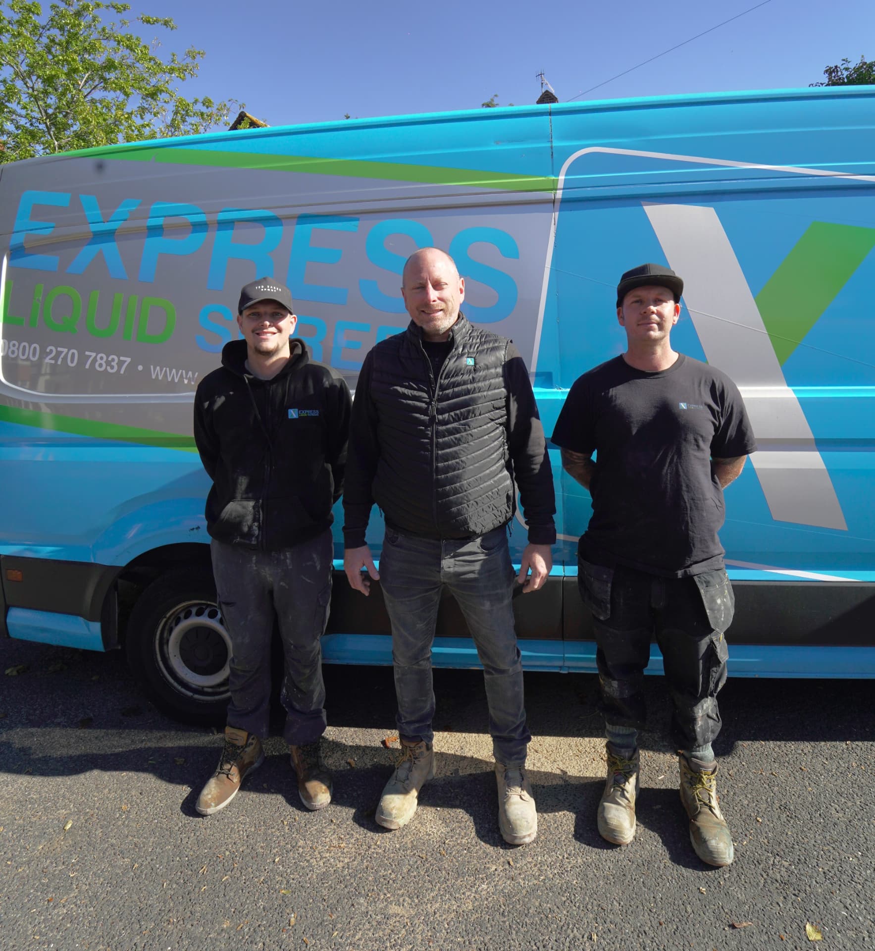 The Express Liquid Screeds installation team on site